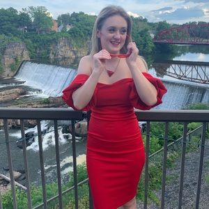 red fashion nova party dress